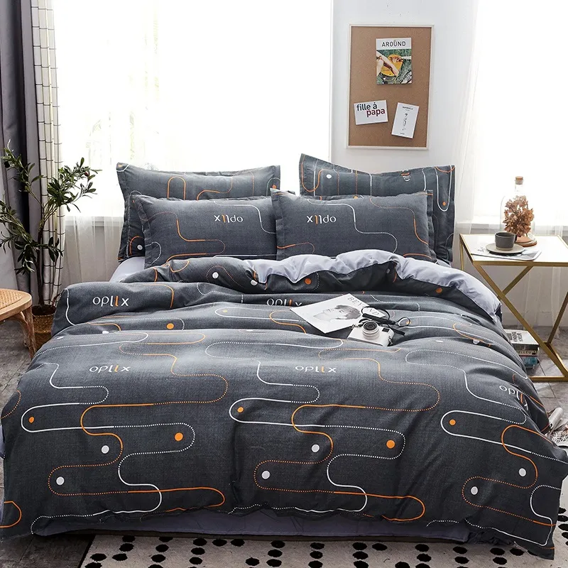 Tasarımcı Yatak Yeterleri Setleri% 100 kaliteli saten ipek yatak setleri düz nevresim kapak düz sayfa yastık