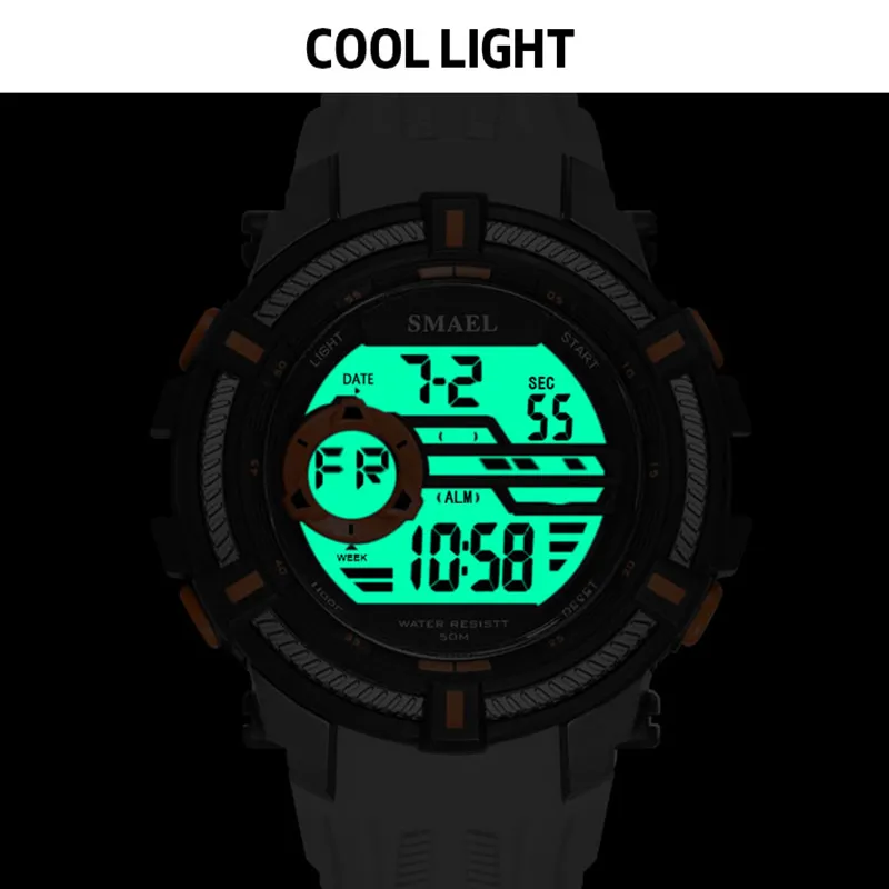 Sport Watchs Military Smael Cool Watch Men Big Dial S Thock Relojes Hombre Casual LED Horloge1616 Digital Wrist Wrists étanche 3075