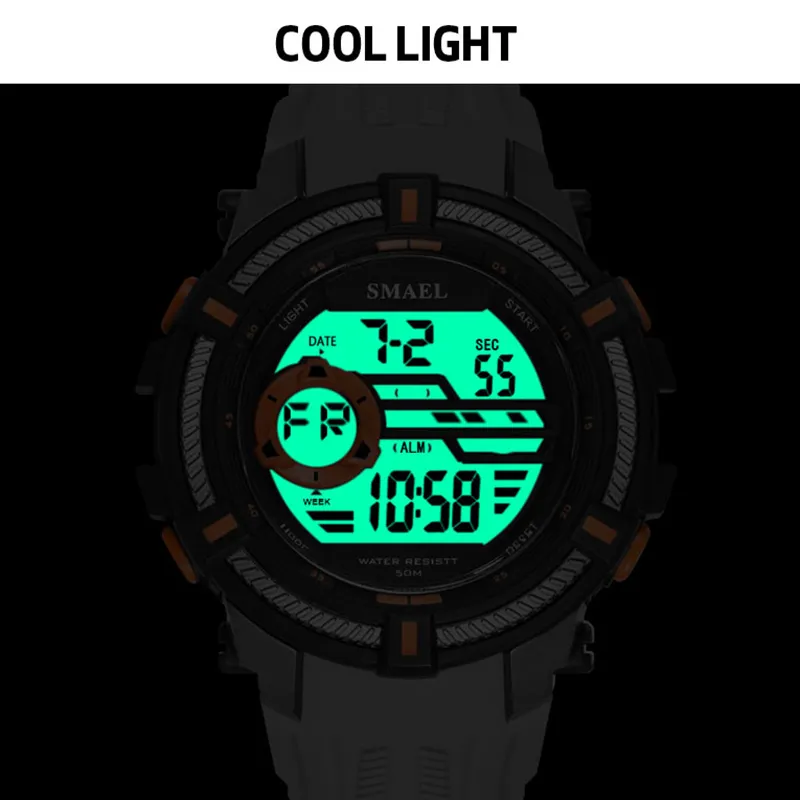 Sports Watches Military Smael Cool Watch Men Big Dial S Shock Rellojes Hombre Casual LED relógio1616 Relógios de pulso digital Waterproof259J