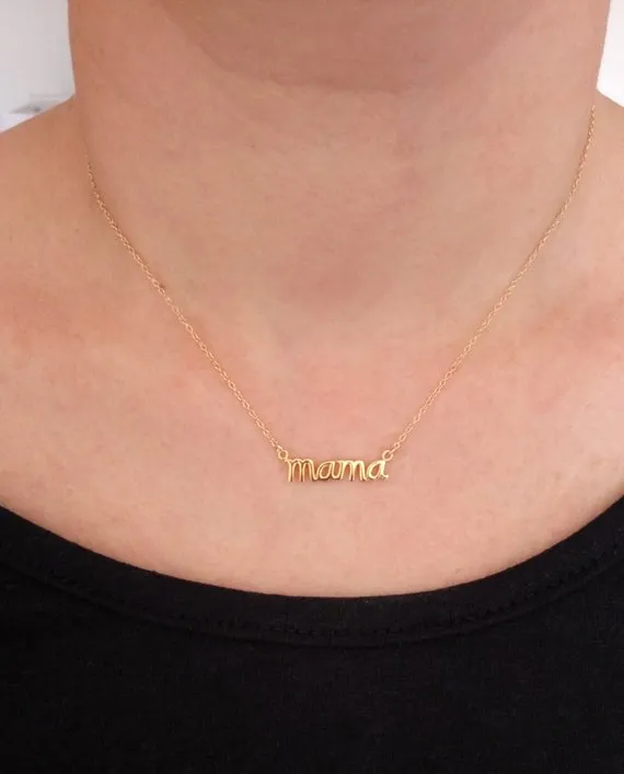 Small Mama Mom Mommy Letters Necklace Stamped Word Initial Love Alphabet Mother Necklaces for Thanksgiving Mother's Day Gifts259c