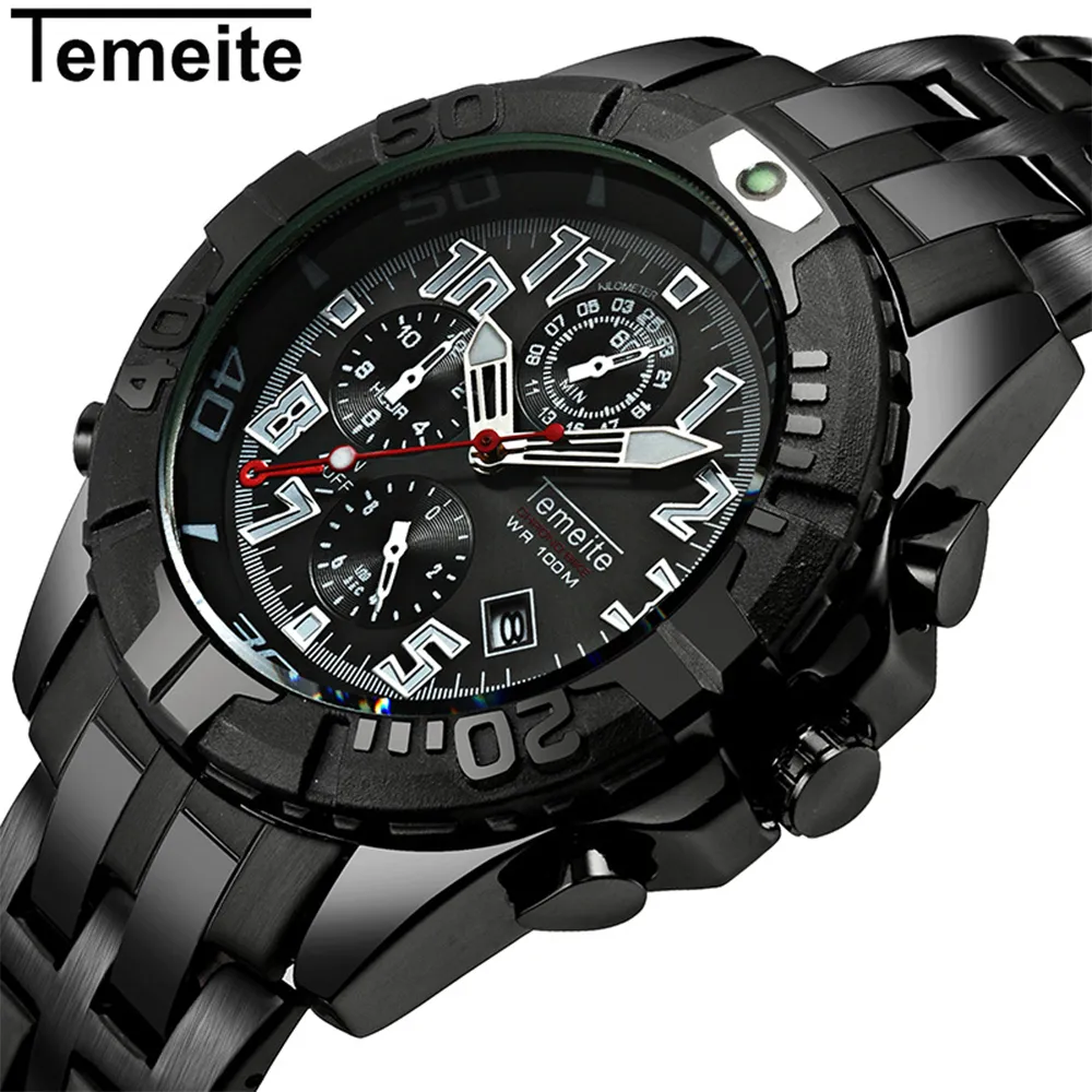 TEMEITE 2019 relojes de negocios de lujo para hombre, reloj de cuarzo a la moda, reloj Simple para hombre, relojes de pulsera con fecha, reloj masculino 2862