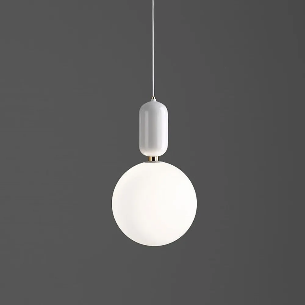 Modern Nordic Milk White Glass Ball Pendant Light With Plants Pot For Matsal Foyer Bar Lobby Suspension Hanging Lamp229n