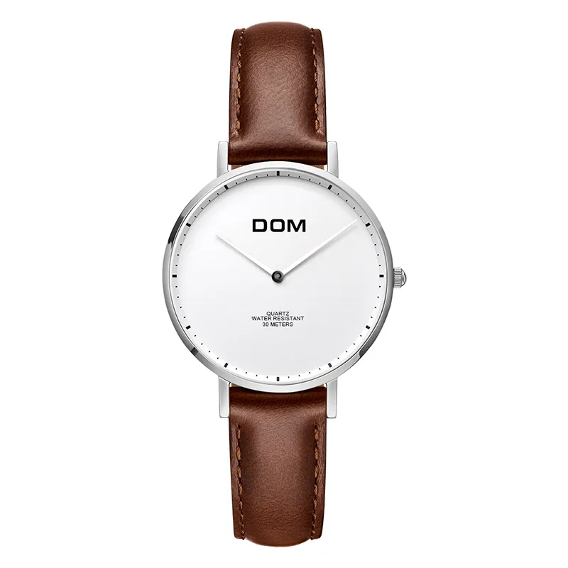 Dom Women Watches New Top Brand Luxury Casua Simple Quartz-Watch Leather Strap Lady Watch for Women Relogi Feminino G-36L-2MS225L