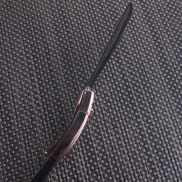 Siyah orijinal timsah timsah deri deri izleme bantları kayış kemeri 20mm izleme bandı rol334m için toka olmadan