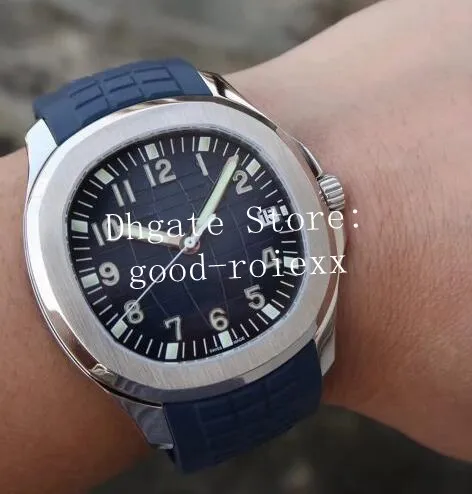 Top 40mm montre pour hommes montres automatiques hommes Cal 324SC gris noir cadran bleu 5167 Eta bracelet en caoutchouc montres-bracelets mécaniques263A