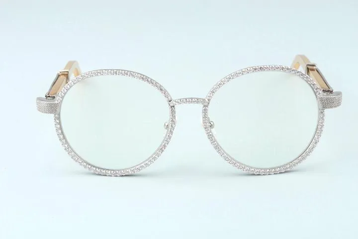 19 New luxury round frame diamond glasses frame ST19900692 retro fashion decorative glasses frame stainless steel glasses328I