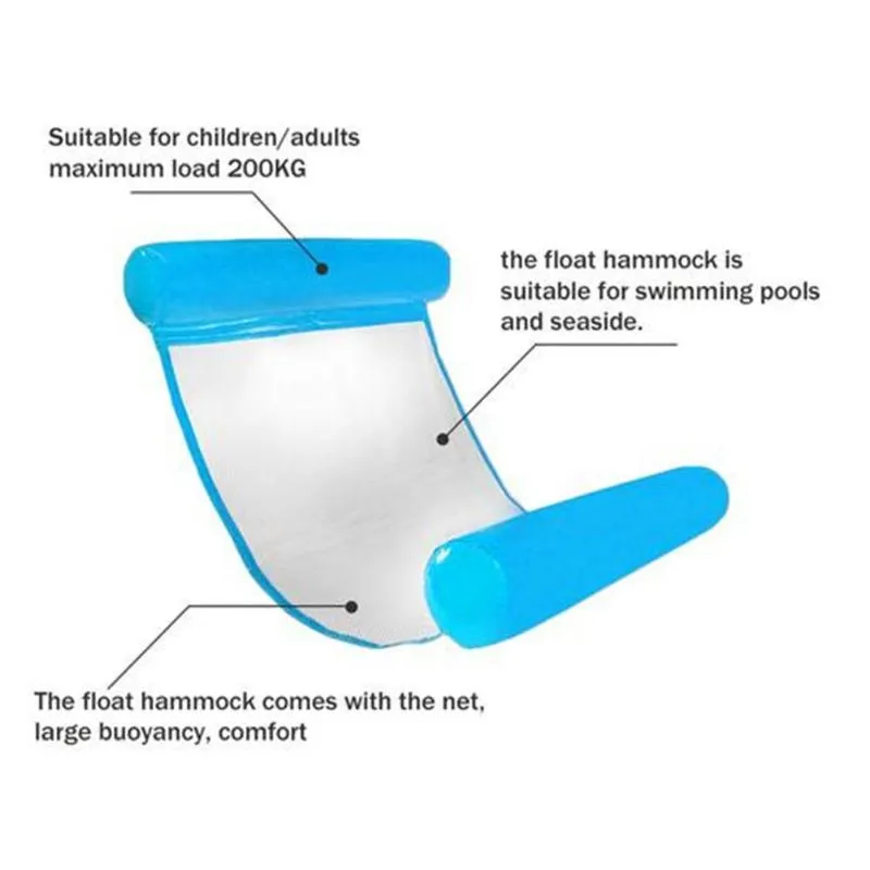 120 75 cm Hamaca de agua plegable de verano Piscina Colchoneta inflable Juguetes Balsas Cama flotante Drifter Lounge Chair309Q
