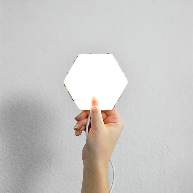1-65 Stück DIY Wandleuchte Touch-Schalter Quantum Lampe LED Sechseckige Lampen Modulare kreative Dekoration Wand Lampara230W