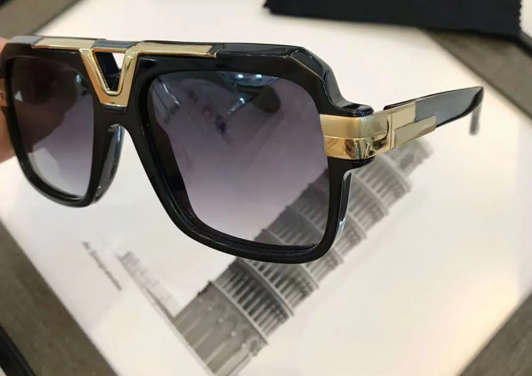 Legends Matte Black Gold Solglasögon 664 Glasögon Gafa de Sol Men Designer Solglasögon Eyewear Shades Nytt med Box266i