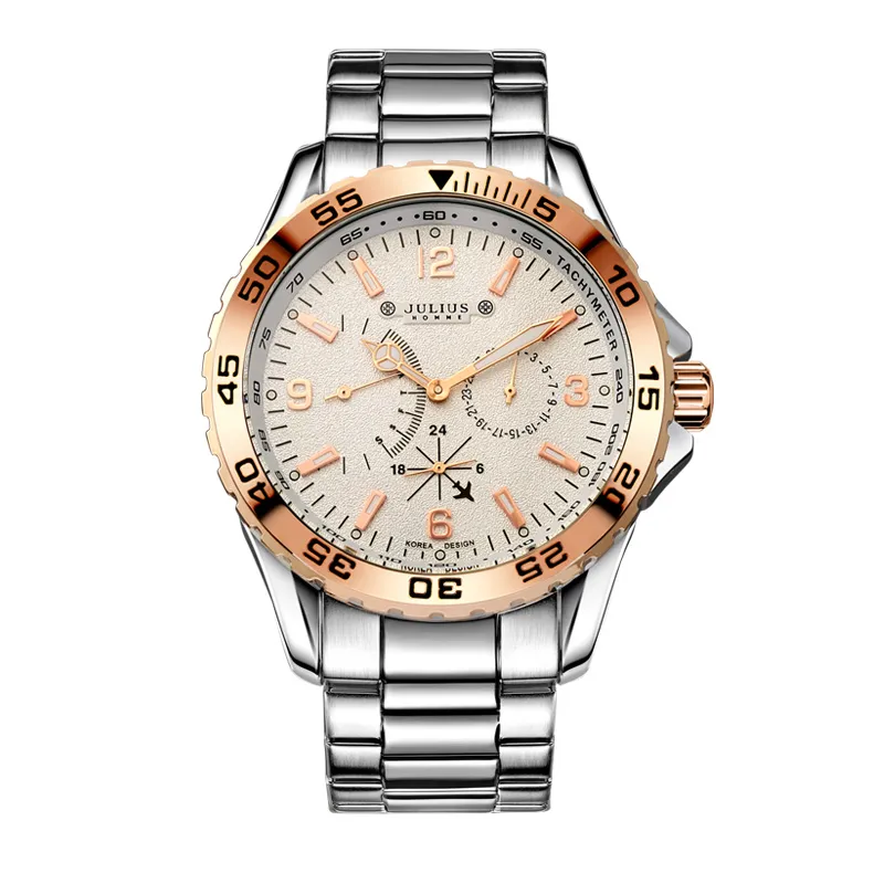 Julius New Arrivic Luxury Top Brand Chronos Small Dial Watches高品質の男性カジュアルJAH-095265Gの屋外スポーツウォッチ