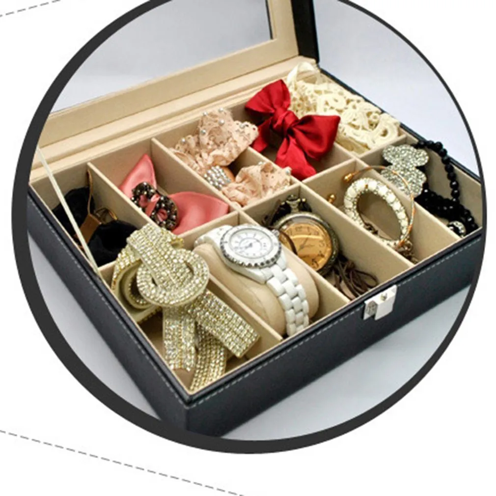 Home Desktop Relógio PU Caixa de armazenamento PU Organizador de armazenamento de joias Men039S Business 10seat Watch Box Packaging Packaging Sh196341194