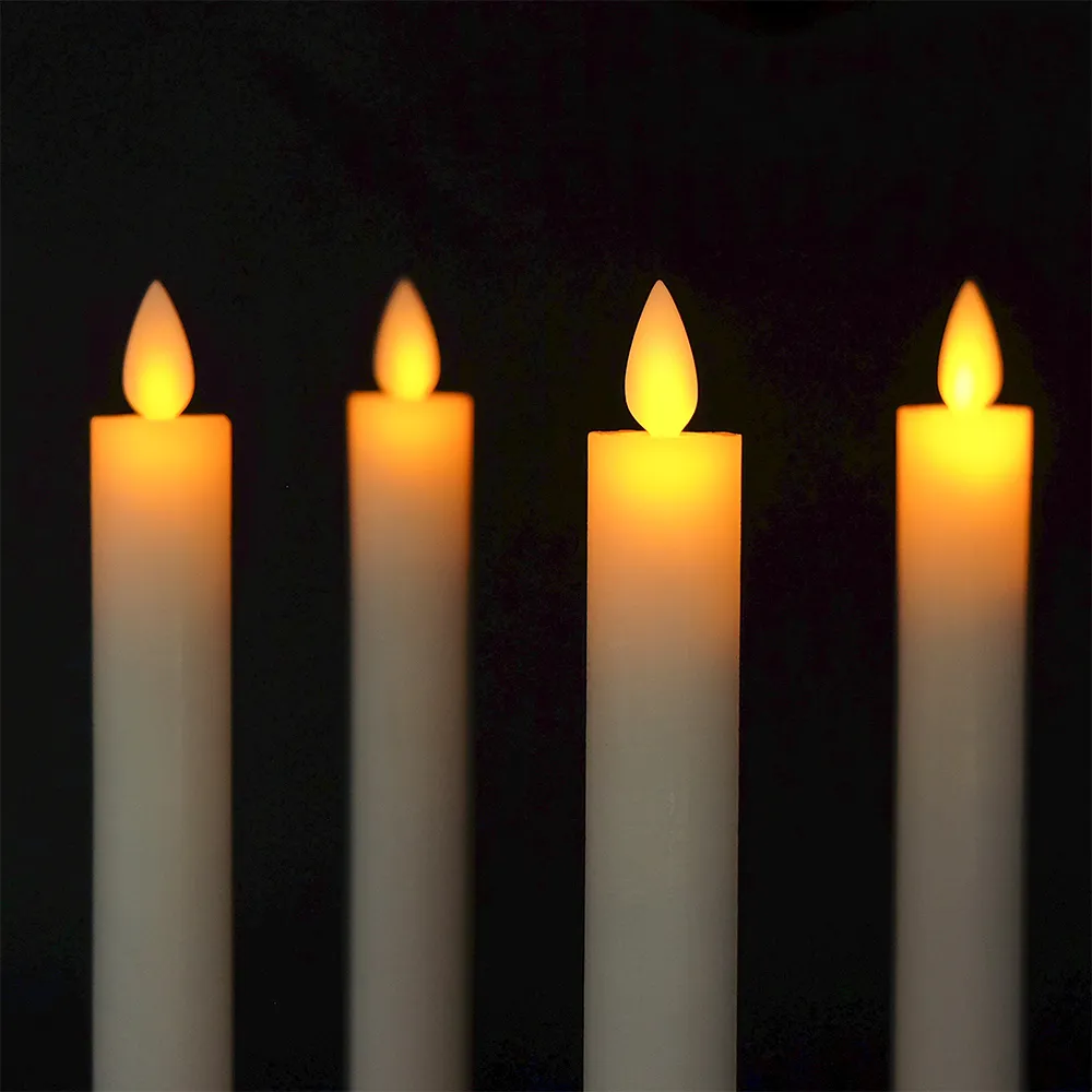 Flameless Candles Flickering Taper Candles Real Wax Flameless Taper Candles Moving Wick LED Candle with Timer and Remote Y200109259U