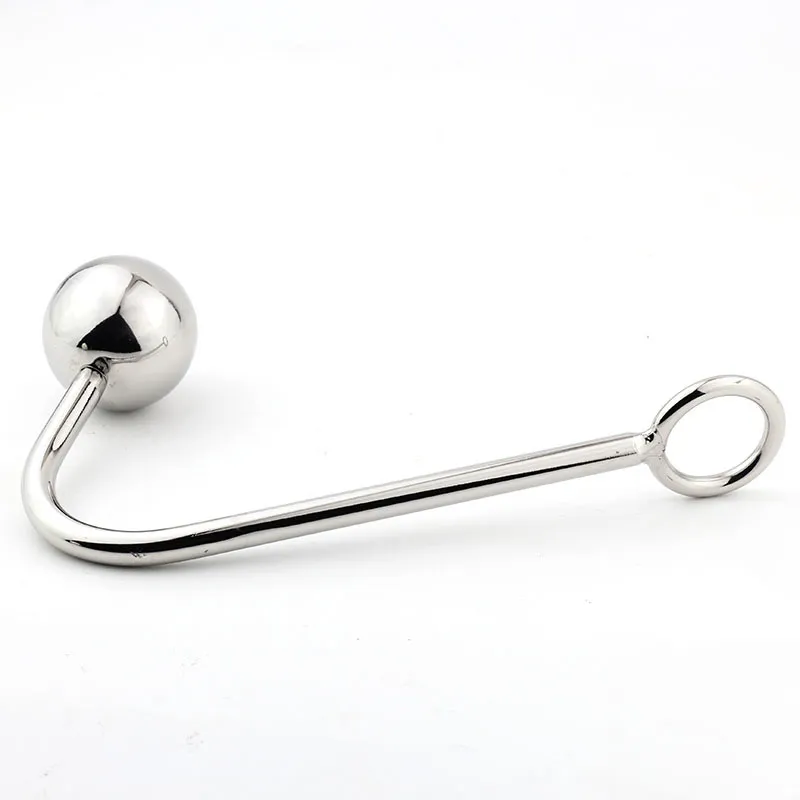 BEEGER Adult Anal Sex Toy Anal Plug 2 Size Hollow Ball Anal Hook Steel Fetish Chastity Gay Sex Product Butt Tail Plug Games Y200424545072