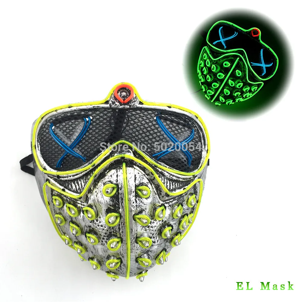 Highgrade Holidays Led Rave Maski świecące impreza El Mask Halloween cosplayprops zegarek psów maska ​​mask Men039s Prezent T2005093528496