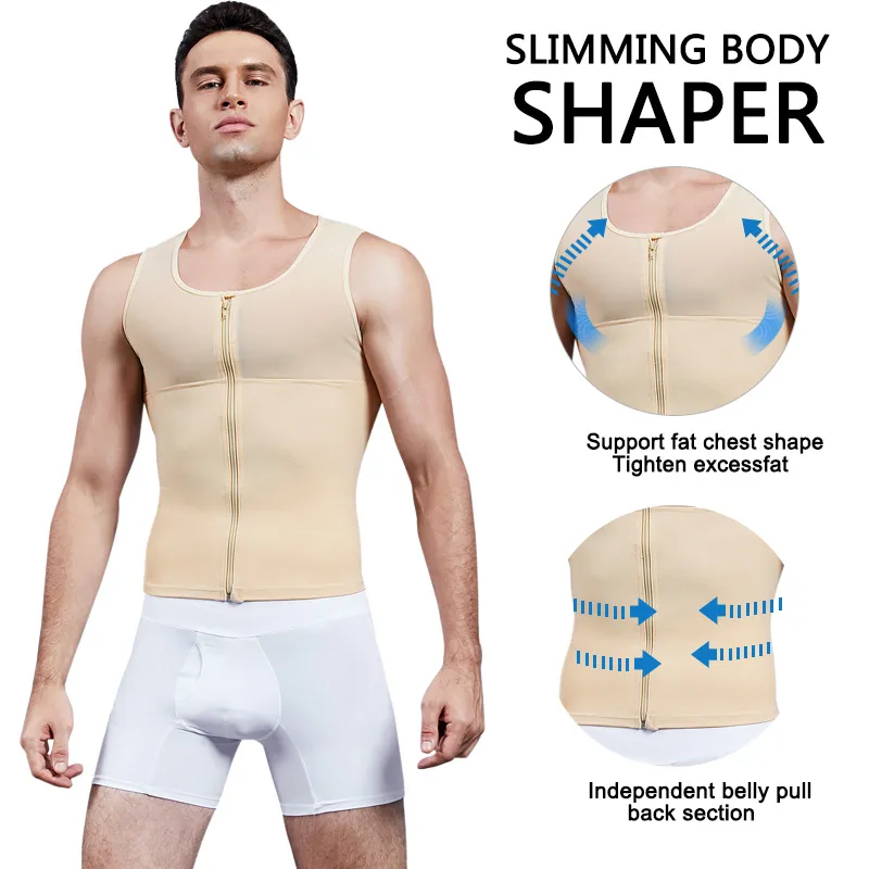 Uomini Shapers Camicia Gilet Dimagrante Intimo Body Shaper Canotta attillata Vita Trainer Tummy Control Cintura Corsetto da uomo