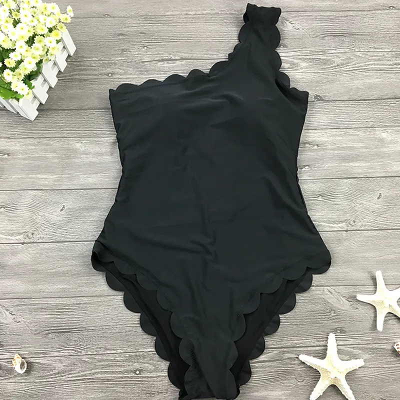 2019 maiô preto bandagem vintage um ombro swimsut uma peça maiô feminino monokini fatos de banho women21634495575