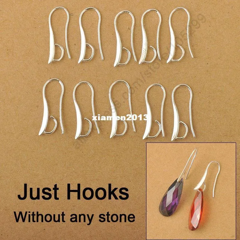 100x DIYメイキング925 Sterling Silver Jewelry Insurels Hook Earing Pinch Bail Earwires for Crystal Stones Beads302s