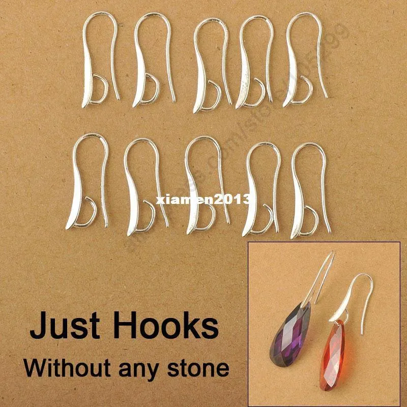 100x DIY Making 925 Sterling Silver Smyckesfynd Hook Earring Pinch Bail Ear Wires For Crystal Stones Beads235m