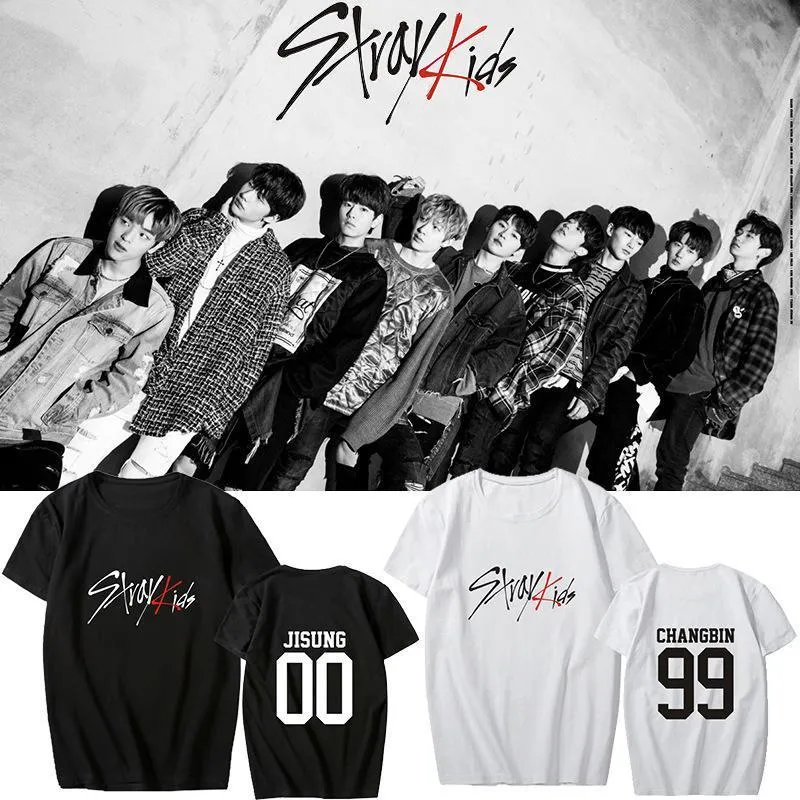 Kpop Stray子供Tシャツコンサート同じコットンブラックホワイトTシャツティー半袖ファッション夏のトップスT200518