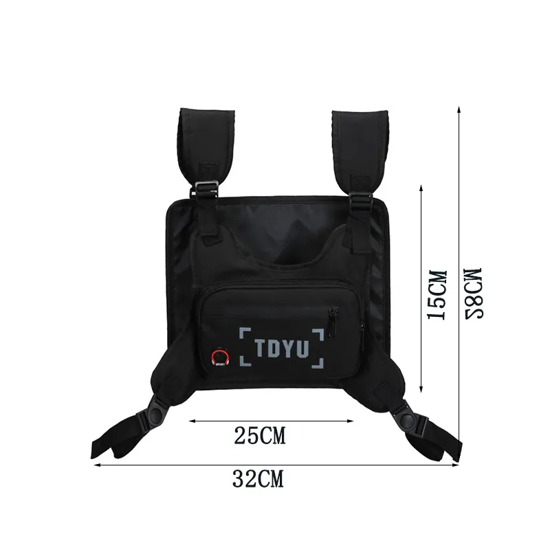 Waist Bags Fashion Chest Rig Bag For Men Hip Hop Streetwear Functional Tactical Mobile Phone Men's Night Exercise Pack296l