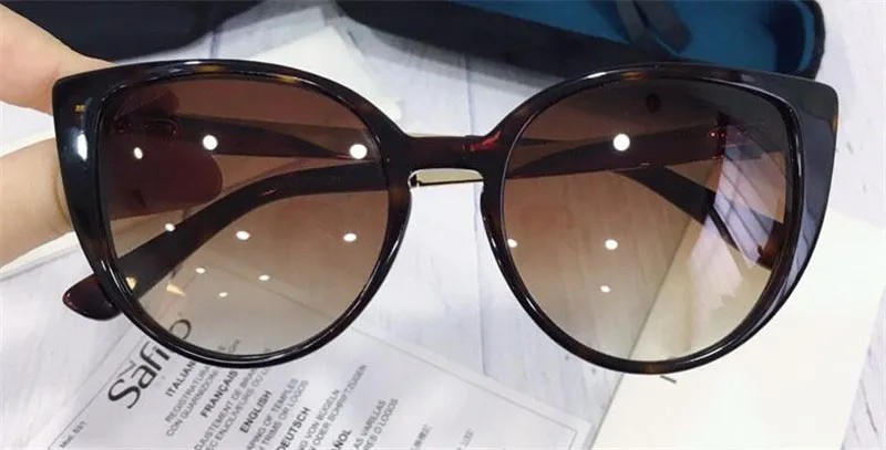 Neue Verkaufsmodedesigner Sonnenbrille 3816 Cat Eye Frame Features Brettmaterial beliebter einfacher Stil Top -Qualität UV400259l