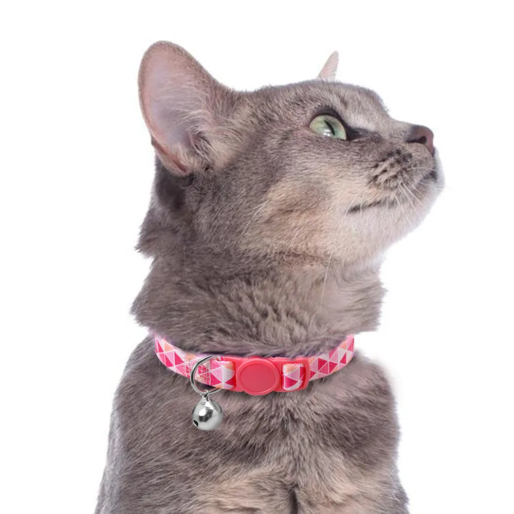 Kitten Cat Collar Quick Release Cat Collar Nylon Pet Collar Breakaway Necklace With Bell Pet Accessories7970094