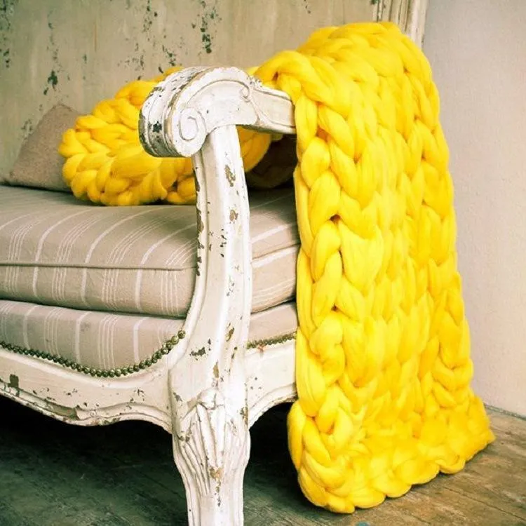 10 ألوان 60 60 سم مكتنزة بطانيات متماسكة يدويًا أريكت أريكة الهواء سرير غزل منسوج Kinster