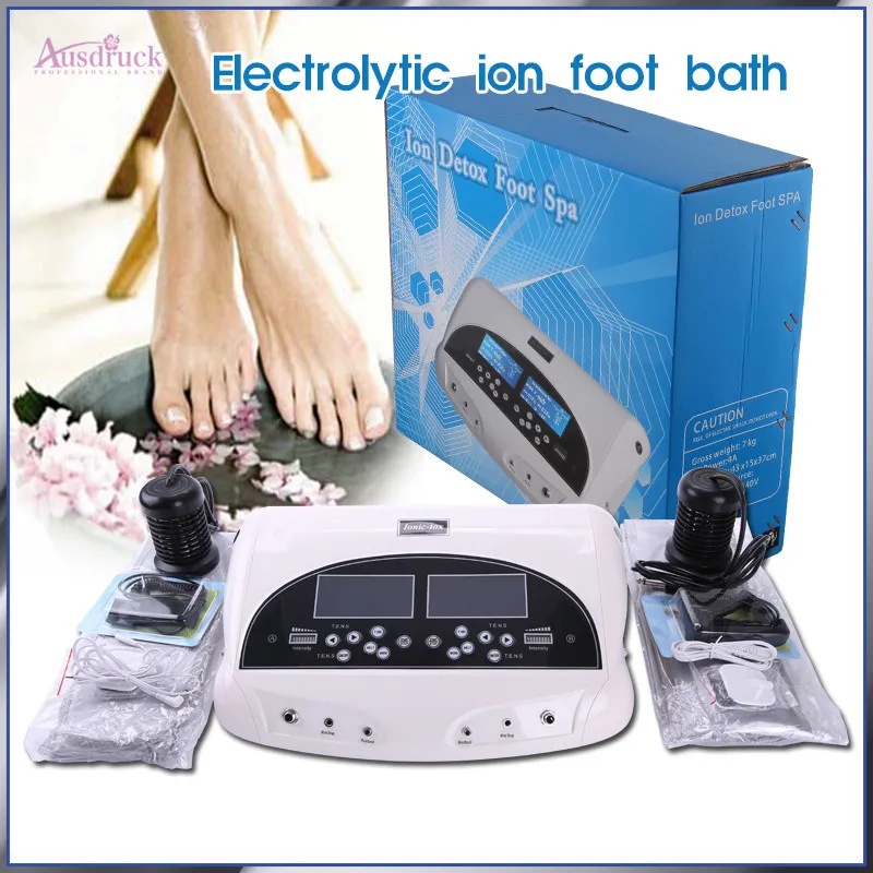 EU-steuerfreies High Tech Dual Electronic Lon Cleanse Detox Foot Spa High Ionic Cleaner Detox Health Care Machine Massage Spa