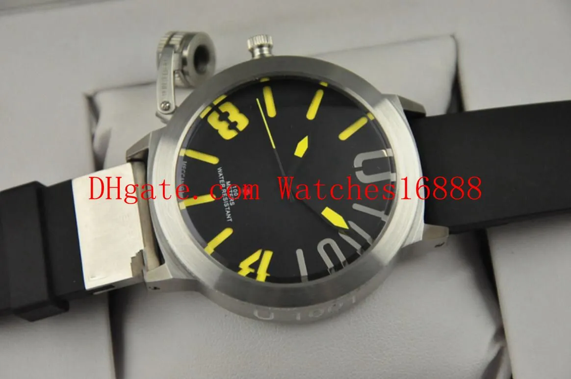 Высочайшее качество Classico 55 U-1001 из нержавеющей стали, синий, черный циферблат, черный резиновый, мужские автоматические спортивные часы, мужские наручные часы T275U