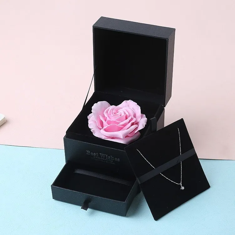 Simulation Fleur de savon rose avec boîte Mariage Souvenir Day Valentin Gift Birdday Beau cadeau pour mère P20 C181126014525749