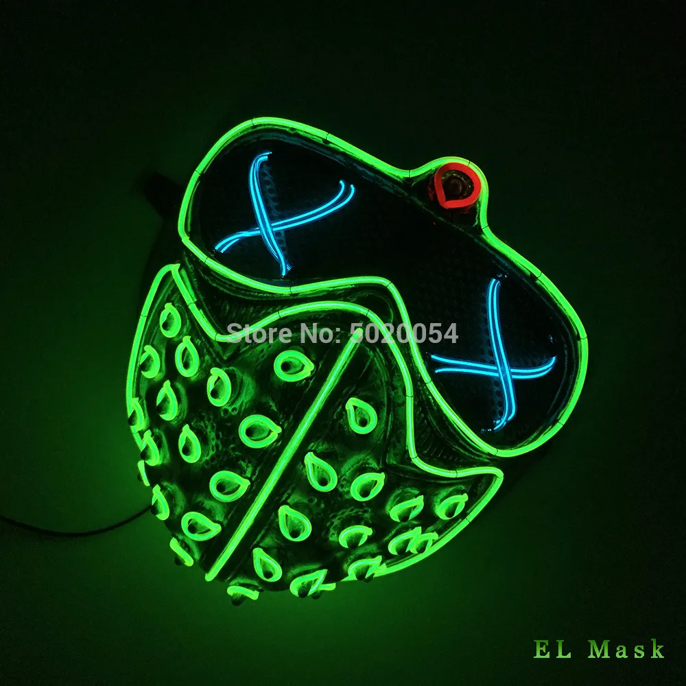 Feste di alta qualità Led Rave Maschere Glowing Party EL Maschera Halloween Cosplay-Puntelli Watch Dogs Maschera Regalo da uomo T200509