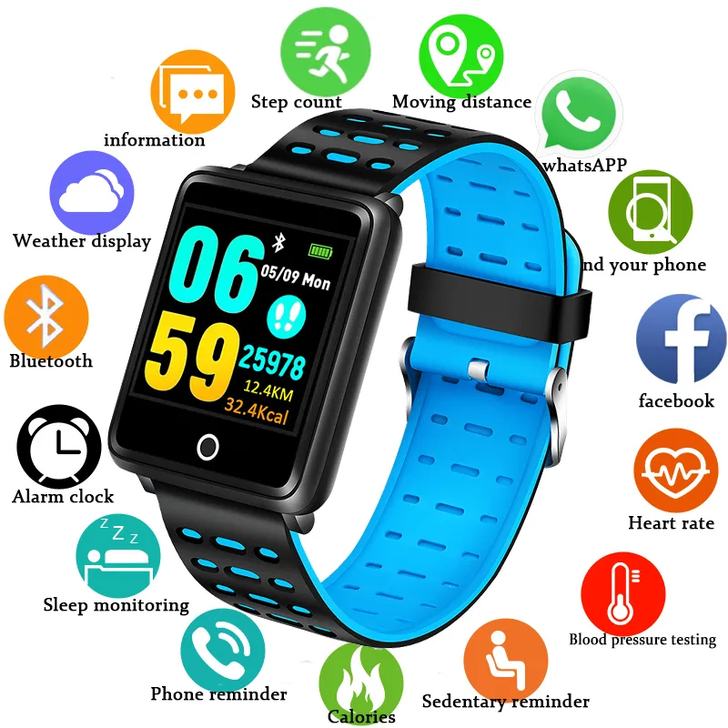  BANGWEI Smart Watch Heart Rate Monitor Sport Fitness Tracker Sleep Monitor Waterproof Sport Watch Band for IOS Android phone