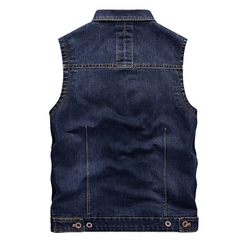Manvelous Denim Vests Men With Many Pockets Outdoors Tactical Breathable Mesh Vest Sleeveless Jacket Casual Thin Male Vest Coat T190828