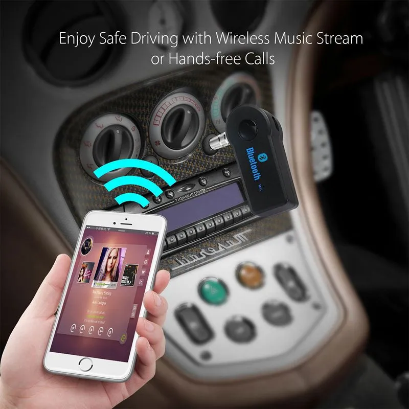 M201 CAR BUETOOTH O Music Adapter Adattatore Wireless Aux 3,5 mm Ricevitore stereo dal trasmettitore abilitato il telefono cellulare Bluetooth