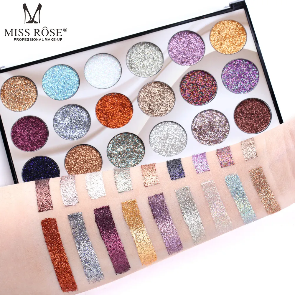 18 Kolor Glitter Paleta Eyeshadow Shining Eye Shadow Palety Miss Rose Branded Professional Star Eyes Stage Makeup