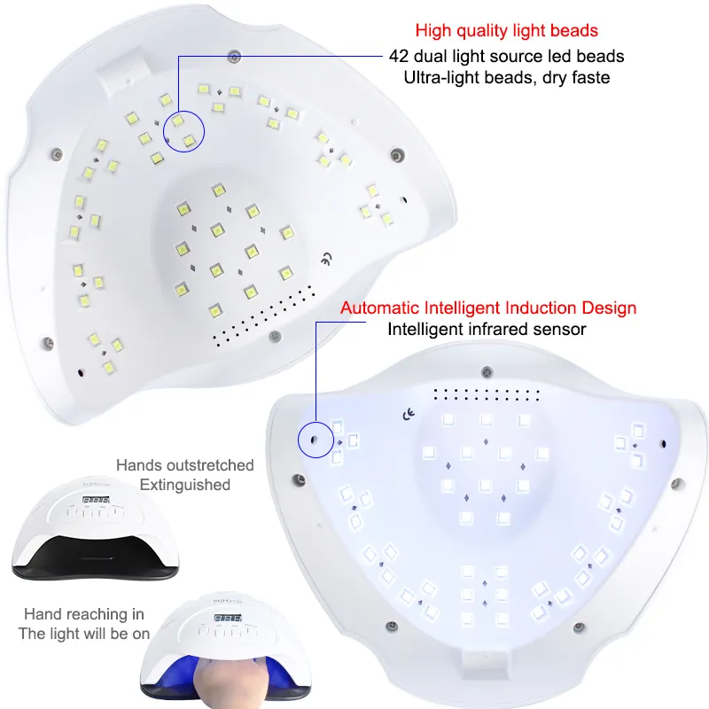 Asciugacapelli UV LED 24/54 / 84W Lampada polimerizzante smalto gel con timer inferiore Display LCD Lampada ad asciugatura rapida unghie Strumenti manicure CY200512