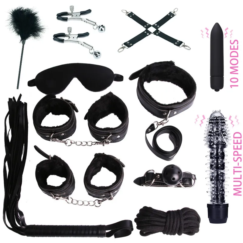 Massor av sex leksaker för kvinna handbojor bröstvårtor klämmor rumpa anal plug vibrator bdsm bondage set erotiska varor par spel för vuxna y208611241