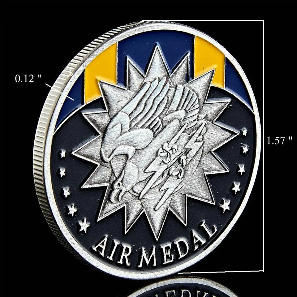 USA Military Air Meda Coin Craft Meritorious Achievement In Aerial Flight Token Silver Plated Challenge Badge5295261