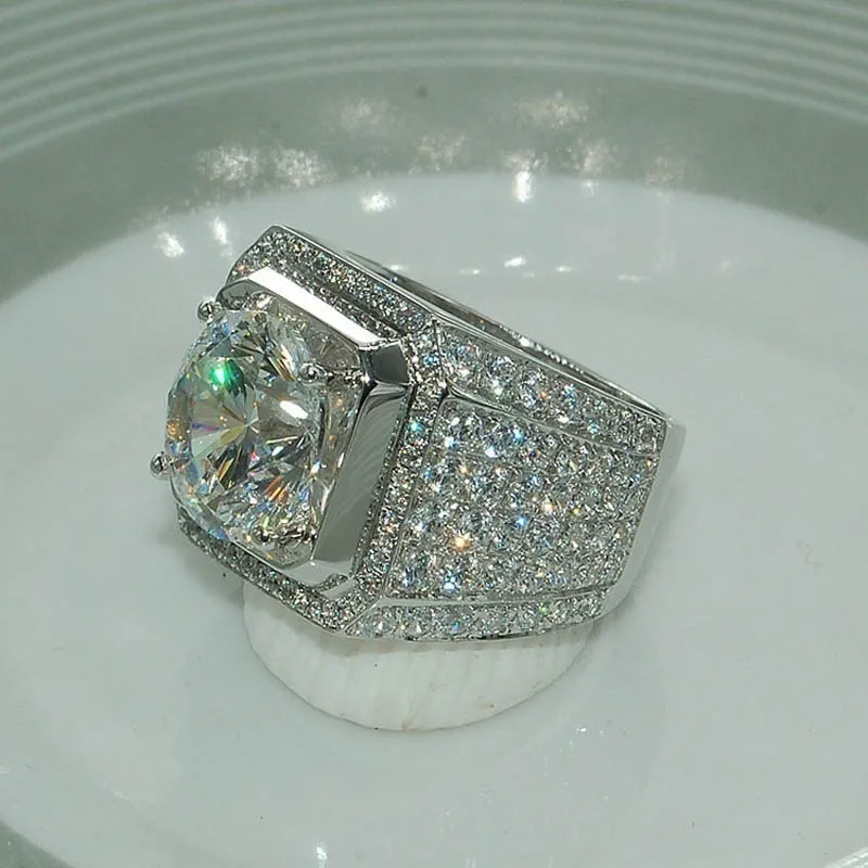 Fashion Men Women Anello abbagliante anello di diamante argento Diamond Ring in fidanzata Impegno feste di nozze Dimensioni 5-12303W