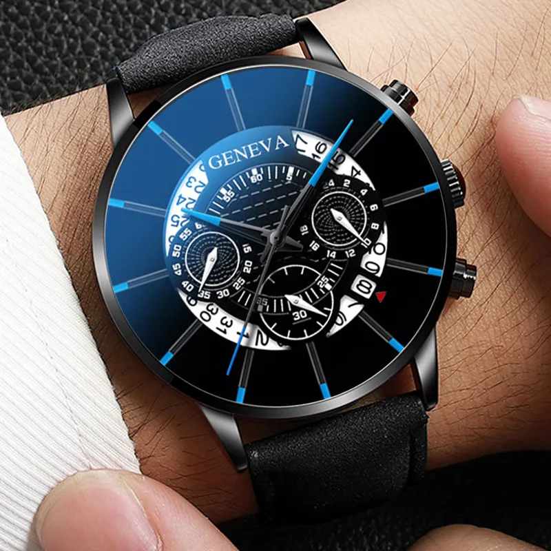 2019 moda genebra relógios masculinos de couro quartzo relógio de pulso quartzo esporte relógio masculino relogio masculino314l