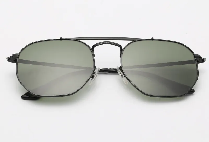 Nouveau 2019 Lunettes de soleil hexagonales lentille en verre uv400 3648 lunettes de soleil carrées en métal pour hommes femmes lunettes de conception de marque avec tous les originaux218T
