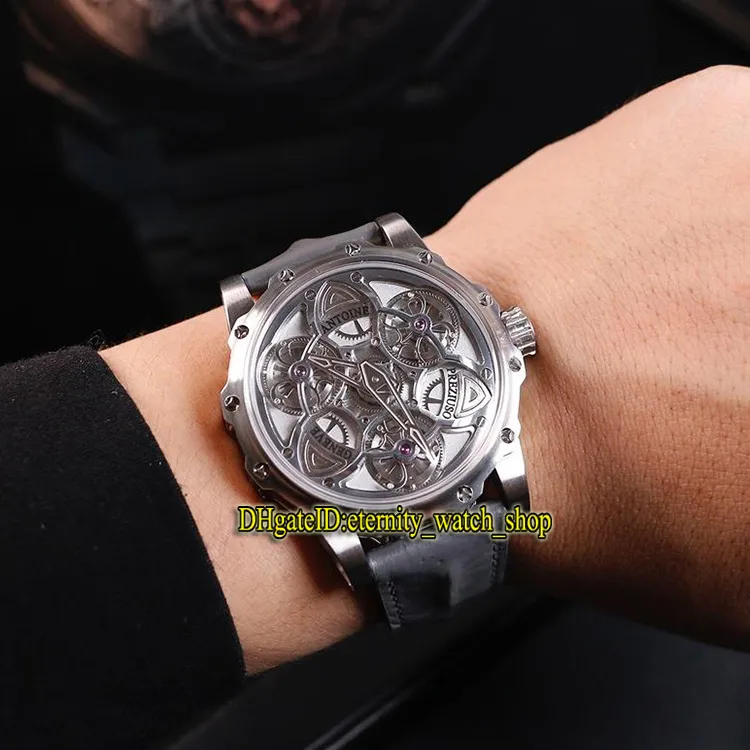 고품질 Antoine Preziuso 3 Tourbillon Design Dial Japan Automatic Mechanical Mens Watch Sapphire 316L Steel Case Sport Watche258b