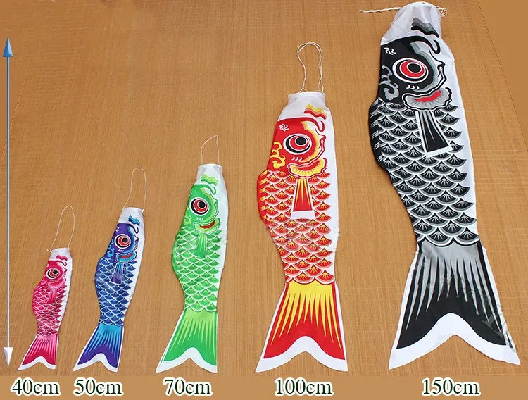 100 cm Koinobori carpa giapponese streamer calzini a vento Koi nobori bandiere di pesci bandiera aquilone koinobori giapponese la festa dei bambini1257O