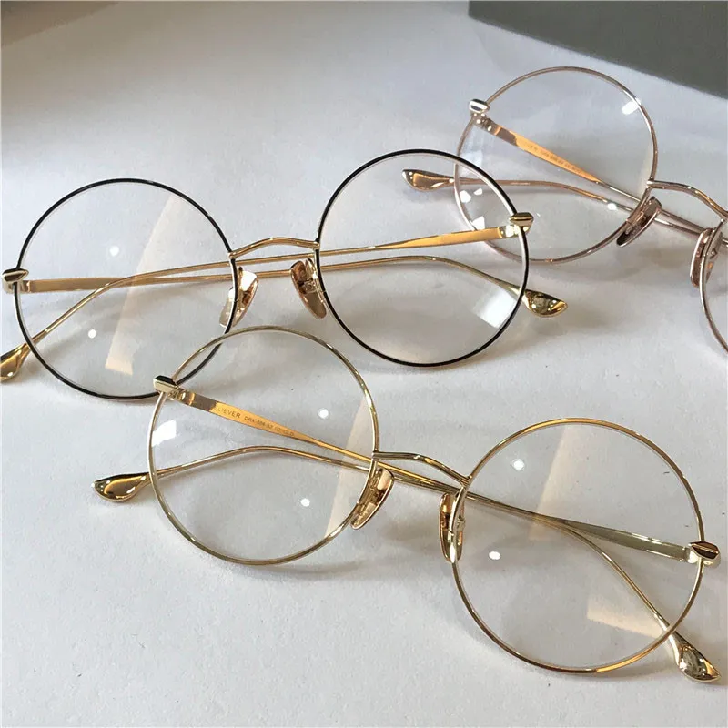 ファッションデザイナーの光学メガネは、レトロkゴールドフレームビンテージシンプルなスタイル透明なメガネ品質レンズ2837を愛するファッションデザイナー