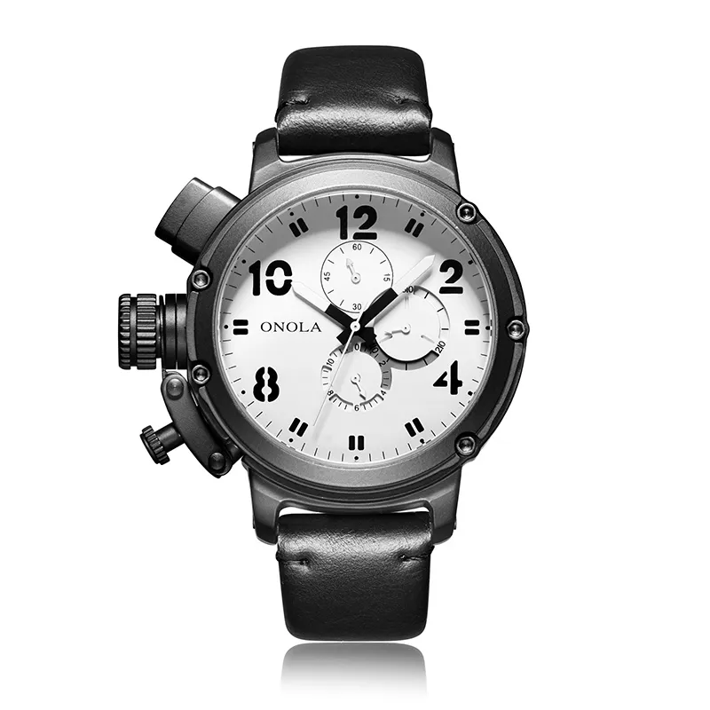 Onola relógio mecânico automático masculino 2019 luxo grande dial couro moda casual esportes legal designer exclusivo relogio masculino5857112