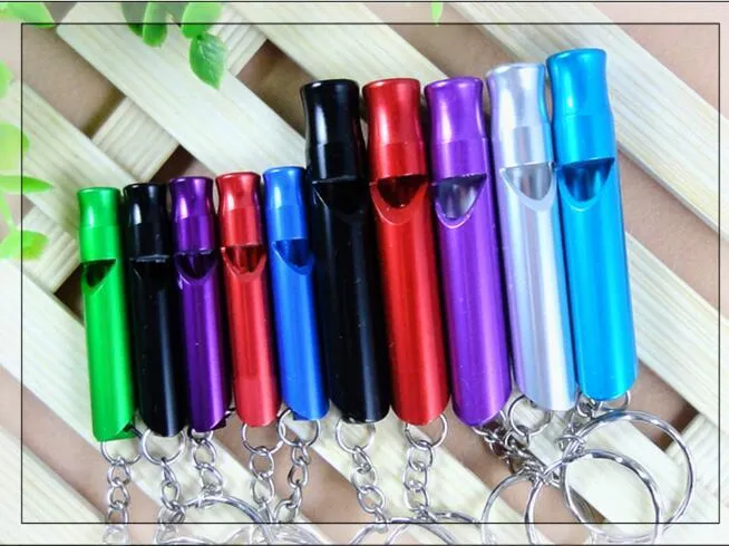 Small Dog Aluminum Alloy Outdoor Survival Whistle for Training Dogs Campaign Mountaineering Exploring Random Colors