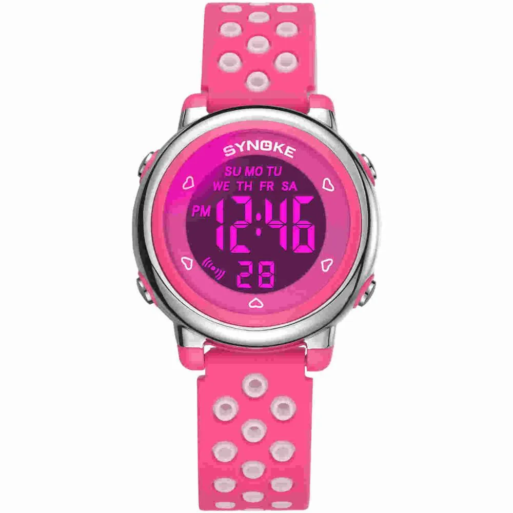 PANARS Students Colorful Fashion Watch Children's Watch Hollow Out Band Waterproof Alarm Clock Multi-function Watches for Kid229Z