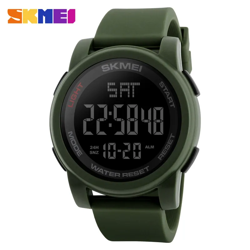 SKMEI Business Simple Watch Men PU Strap Multifunction LED Display Watches 5Bar Waterproof Digital Watch reloj hombre Shippin243B