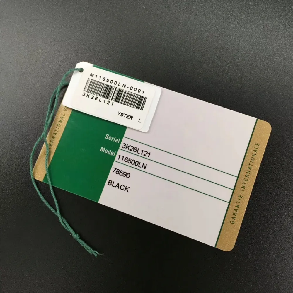 Cartão de garantia de segurança verde personalizado, modelo de impressão personalizada, endereço de número de série na caixa de relógio de cartão de garantia para caixas rolex watch291j