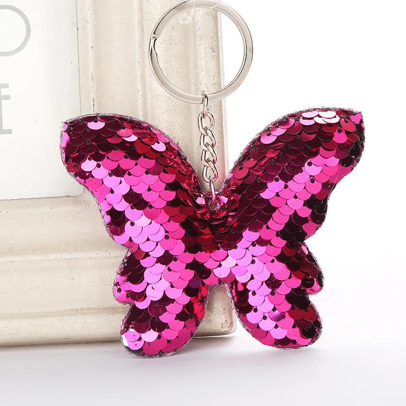 paillettes papillon porte-clés porte-clés paillettes paillettes artisanat pendentif fête cadeau voiture décor fille sac ornements enfants jouet trousseau276u